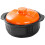 Orange Ceramic Casserole Pot with Lid, Home Stew Cooker 11