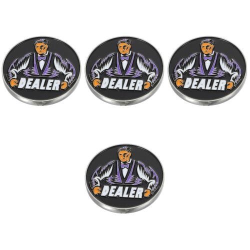 4Pcs Multi-Functional Metal Dealer Buttons for Poker Games Assorted 2