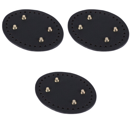 3Pcs Black Durable PU Bag Bottom Shaper Pad for DIY Bag Making 2