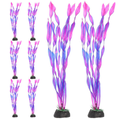 30Pcs Safe Plastic Violet Fish Tank Plants Artificial Aquarium Decor 1