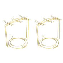 2Pcs Sturdy Golden Mug Holder Cup Organizer Stainless Steel Kitchen