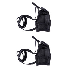 2Pcs Breathable Black Rabbit Harness Leash Soft Adjustable Pet Lead