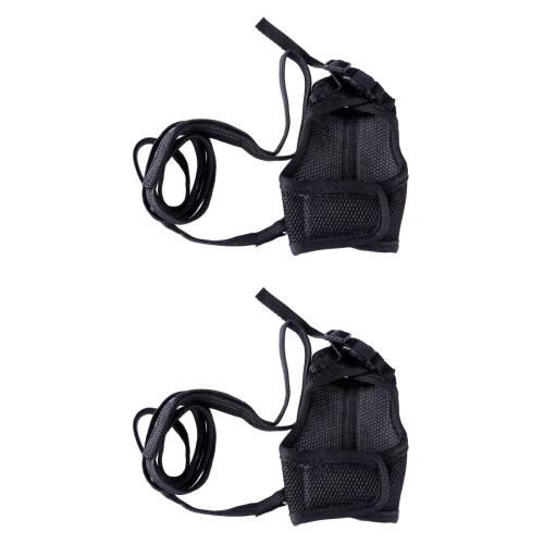 2Pcs Breathable Black Rabbit Harness Leash Soft Adjustable Pet Lead