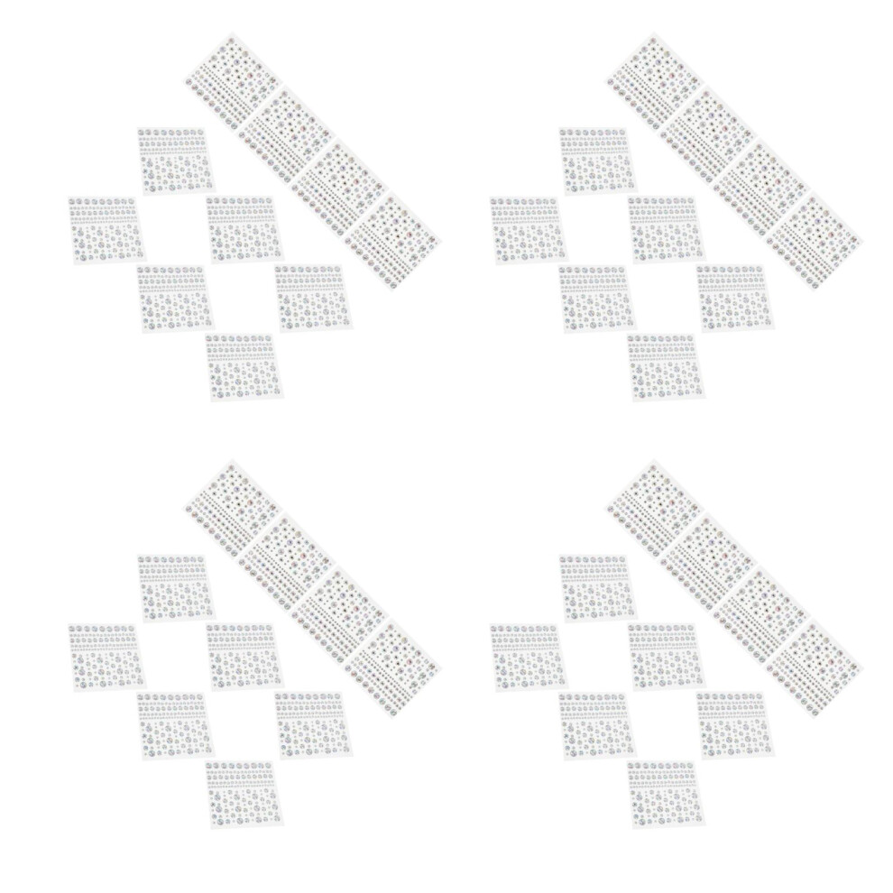 Artibetter 40Sheets Bling Body Gems Adhesive Stickers For Party And Stage Makeup