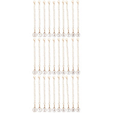30Pcs Fashion White Metal Number Charms Decorative Chain for Bags Keys