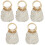 5Pcs White Woven Drawstring Handbag for Summer Casual Use 3