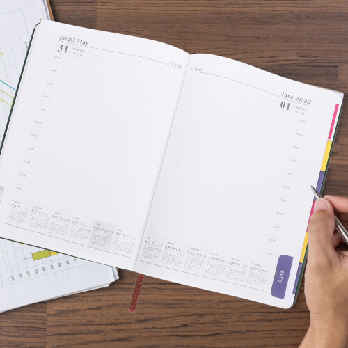 Compacte Dagelijkse Planner Donkergroen PU Weekkalender 2
