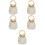 5Pcs White Woven Drawstring Handbag for Summer Casual Use 6