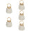 5Pcs White Woven Drawstring Handbag for Summer Casual Use 9