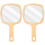 2 Pcs Wooden Handle Handheld Makeup Mirror 1