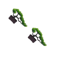 2Pièces Faux Bonsai Vert Décoratif En Pour Bureau Maison