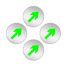 4Pcs Multi-Color Glow Floor Signs Stainless Steel Emergency Marker