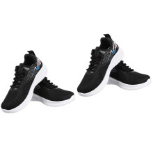 2Pairs Black Womens Sneakers Lightweight Breathable Mesh Running Shoes
