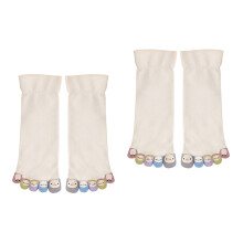 2Pairs Womens Breathable Cotton Toe Socks Casual Sports White Socks
