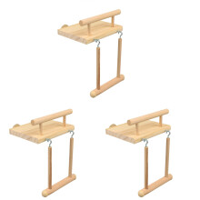 3Pcs Khaki Parrot Swing Toys Safe Hanging Bird Bite Toys for Pet Play