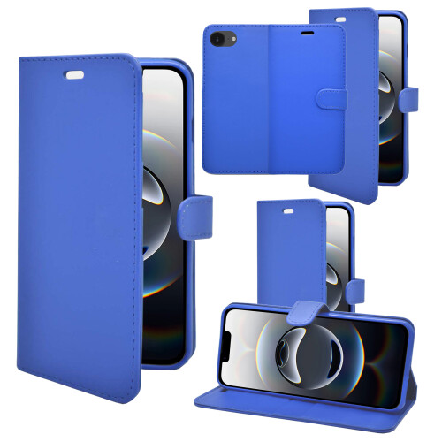 (Blue) For Apple iPhone 17e Wallet Flip PU Leather Phone Case 1