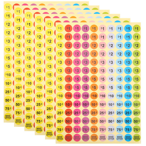Stickers Prix En Multicolores Pour Et Brocantes