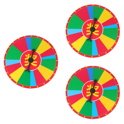 3Pcs Educational Prize Wheel Game Prop for Teaching