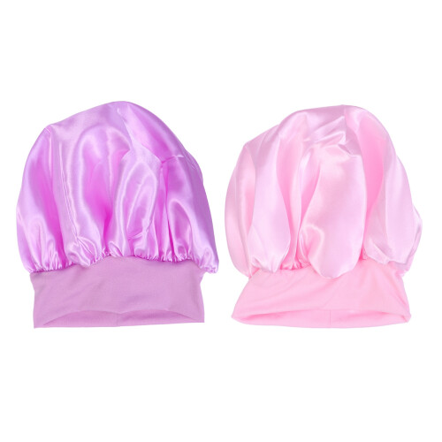 4Pcs Assorted Color Wide Side Sleeping Caps Elastic Hair Protection 1