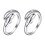 2Pcs Women's Silver Double Dolphin Adjustable Open-End Rings 1