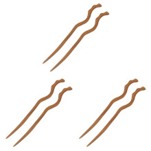 6Pcs Ebony Hair Stick Wooden Hair Chopstick Khaki Classical Hairpin