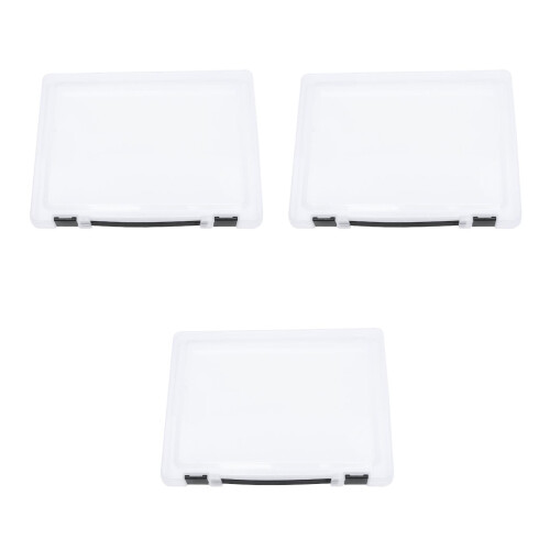3Pcs Document Holder Box with Clear Lid and Buckle for Office