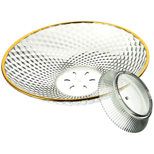 2Pcs Elegant Green Pet Fruit Plates with Stable Base for Storage