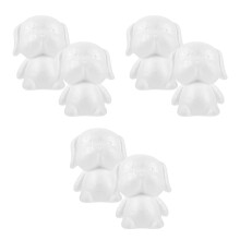 6 Pcs Valentine'S Day Puppy Model Party Decor Diy Craft Flower White
