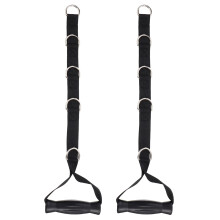 2Pcs Heavy Duty Exercise Handles Pull Strap for Resistance Bands Black