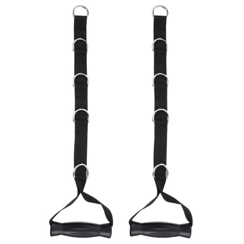 2Pcs Heavy Duty Exercise Handles Pull Strap for Resistance Bands Black