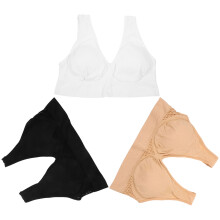 3Pcs Womens Gym Tops and Workout Sports Bras Breathable Nylon Assorted