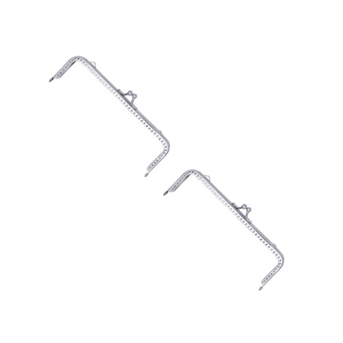 2Pcs Metal Purse Making Frames with Silver Bead Lock for Handbag Craft