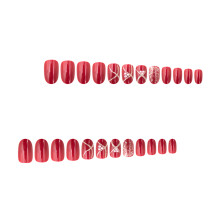 24Pcs Assorted Color Christmas Nail Decal Fake Tips for Home Manicure