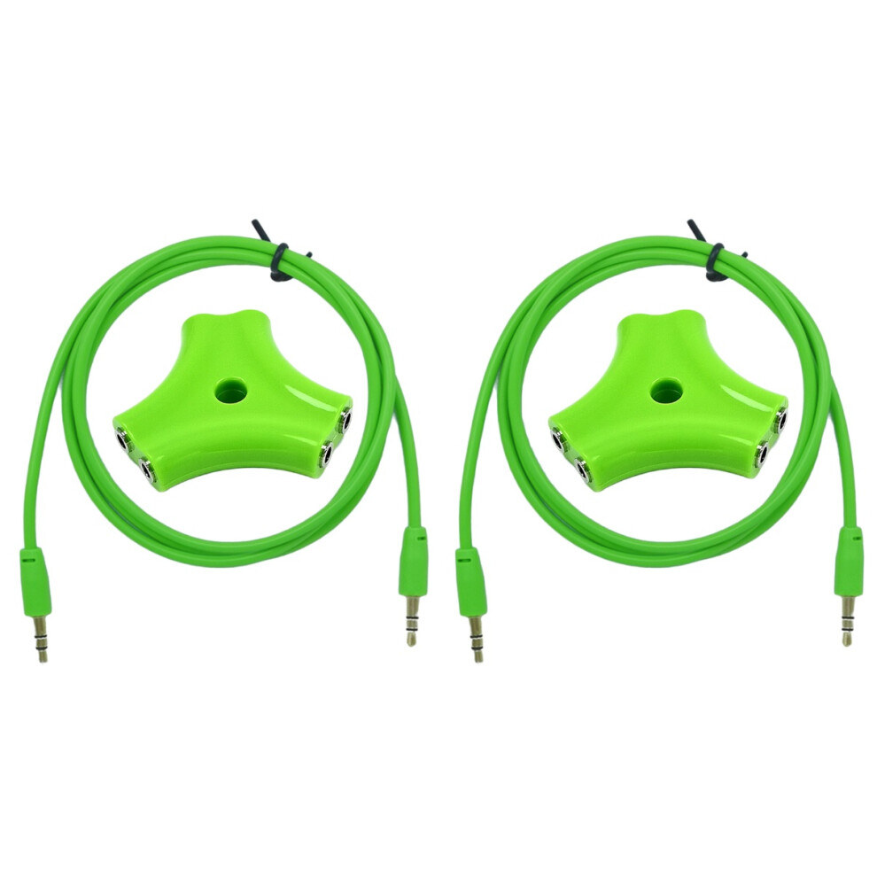 2Pcs Unique 3.5Mm Earphone Splitter With 5 Outputs And Audio Cable Red 3722858836392
