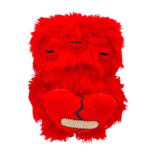 (Red) Fuggler Themed Monster Plush Toy Long Hair Heart Shape Decoration Doll Gift