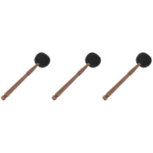 3Pcs Wooden Felt Head Singing Bowl Mallets Black Sound Bowl Strikers