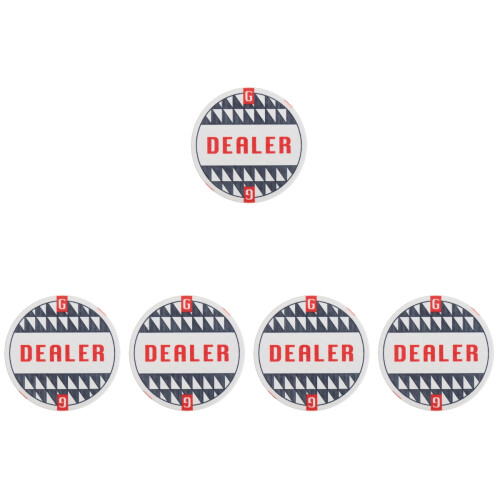 5Pcs White Ceramic Game Chips Lightweight Poker Dealer Button