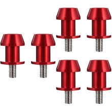 6Pcs Red Aluminum Motorcycle Rear Stand Screws Compact Swing