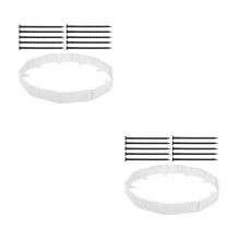 20Pcs White PVC Decorative Garden Border Lawn Edging Stone Look Fence