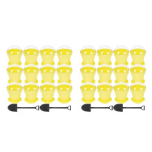 40Pcs Yellow Mini Flower Pot Cups for Dessert with Lid Spoon