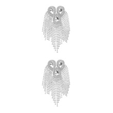 2Pcs Silver Metal Tassel Epaulets for Men Stylish Suit and Costume Use