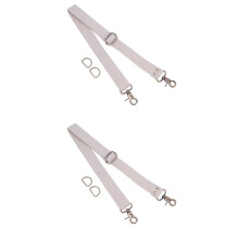 2Pcs Beige Adjustable Canvas Bag Shoulder Strap for Crossbody Handbag