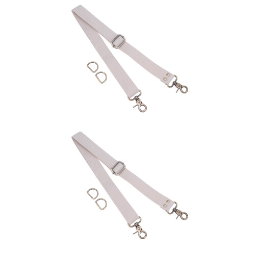 2Pcs Beige Adjustable Canvas Bag Shoulder Strap for Crossbody Handbag