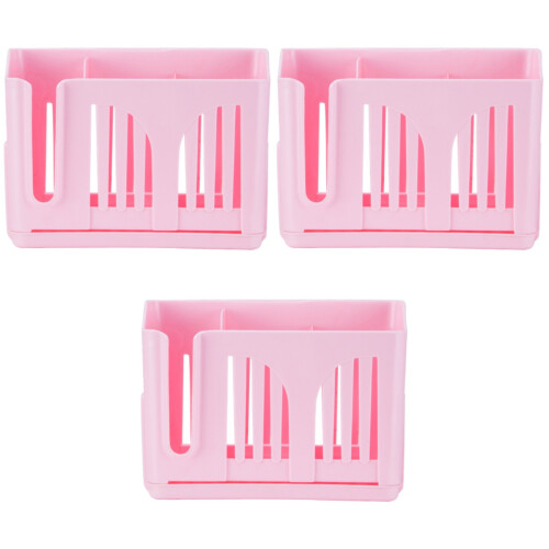3Pcs Pink PP Chopsticks Holder Draining Tableware Organizer