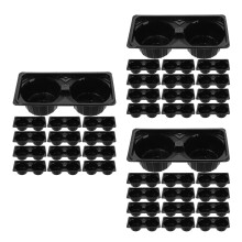 150Pcs Black Plastic Takeout Cup Tray Sturdy Drink Carrier for Coffee