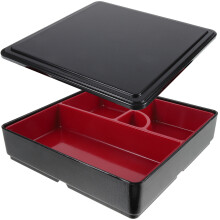 2Pièces Boîtes Bento Style Japonais Noires ABS Stockage Alimentaire