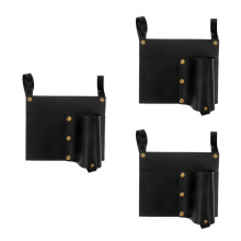3St Multifunctionele PU Organizer Voor Campingstoel Zwart