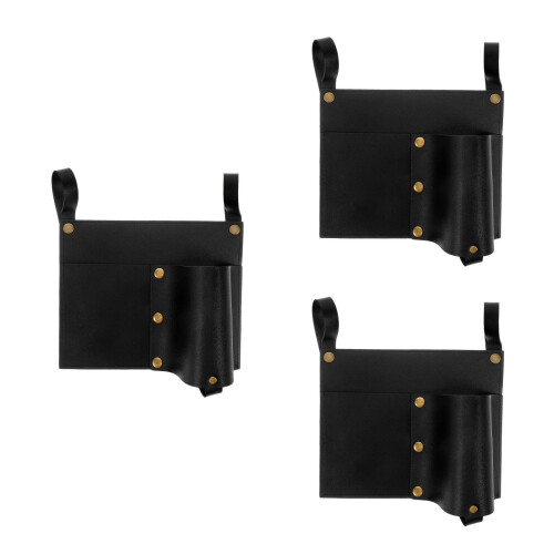 3St Multifunctionele PU Organizer Voor Campingstoel Zwart