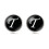 2Pcs Electroplated Black Glass Collar Button Cuff-Link Simple Style 8