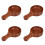 2Pcs Multifunctional Coffee Wood Bowls with Handle for Eating 4